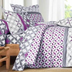 Linge de lit Marlow en coton motifs géométriques