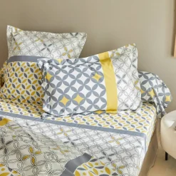 Linge de lit Marlow en coton motifs géométriques