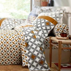 Linge de lit Marlow en coton motifs géométriques