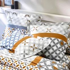 Linge de lit Marlow en coton motifs géométriques