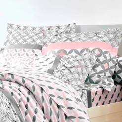 Linge de lit Marlow en coton motifs géométriques