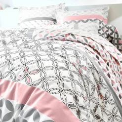 Linge de lit Marlow en coton motifs géométriques