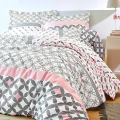 Linge de lit Marlow en coton motifs géométriques