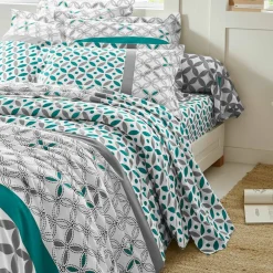 Linge de lit Marlow imprimé géométrique - coton 57 fils/cm²