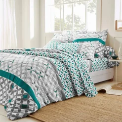 Linge de lit Marlow imprimé géométrique - coton 57 fils/cm²