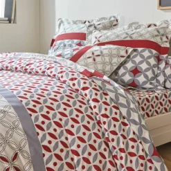 Linge de lit Marlow imprimé géométrique - coton 57 fils/cm²