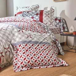 Linge de lit Marlow imprimé géométrique - coton 57 fils/cm²