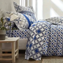 Linge de lit Marlow imprimé géométrique - coton 57 fils/cm²