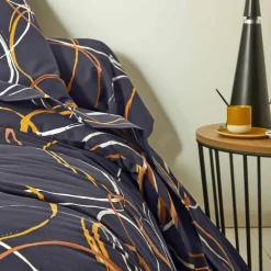 Linge de lit Noémie en polyester-coton imprimé cercles