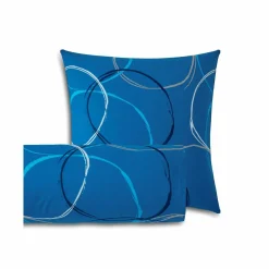 Linge de lit Noémie en polyester-coton imprimé cercles