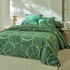 Linge de lit Noémie polycoton imprimé cercles