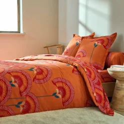 Linge de lit Suzanne en coton imprimé