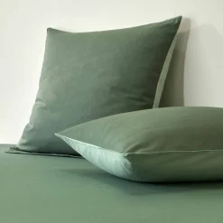 Linge de lit uni bicolore - coton 57 fils/cm²