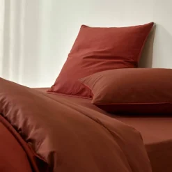 Linge de lit uni bicolore - coton 57 fils/cm²