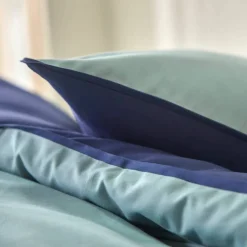 Linge de lit uni bicolore - coton 57 fils/cm²