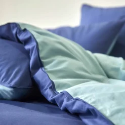 Linge de lit uni bicolore - coton 57 fils/cm²