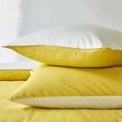 Linge de lit uni bicolore - coton 57 fils/cm²