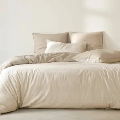 Linge de lit uni bicolore - coton 57 fils/cm²