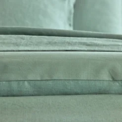 Linge de lit uni biface lin lavé / coton lavé