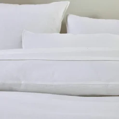 Linge de lit uni biface lin lavé / coton lavé