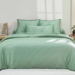 Linge de lit uni coton lavé