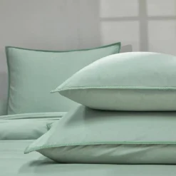 Linge de lit uni coton lavé