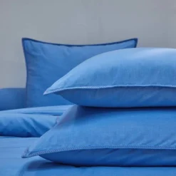 Linge de lit uni coton lavé