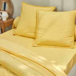 Linge de lit uni coton lavé