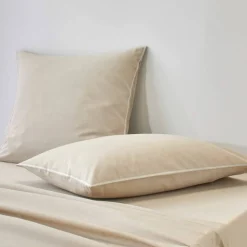Linge de lit uni coton lavé