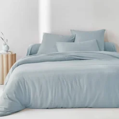 Linge de lit uni en bambou et en lin**
