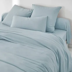 Linge de lit uni en bambou et en lin**