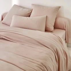 Linge de lit uni en bambou et en lin**