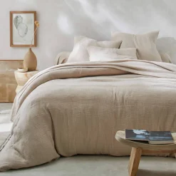 Linge de lit uni en triple gaze de coton