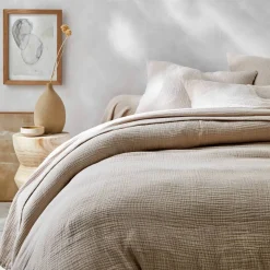 Linge de lit uni en triple gaze de coton