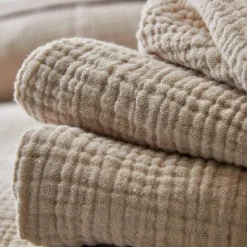 Linge de lit uni en triple gaze de coton