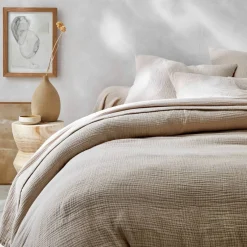 Linge de lit uni en triple gaze de coton