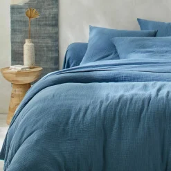 Linge de lit uni en triple gaze de coton