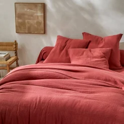 Linge de lit uni en triple gaze de coton