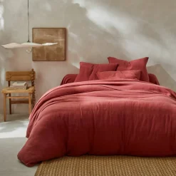 Linge de lit uni en triple gaze de coton