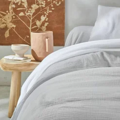 Linge de lit uni en triple gaze de coton