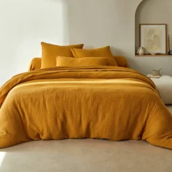 Linge de lit uni en triple gaze de coton