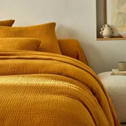 Linge de lit uni en triple gaze de coton
