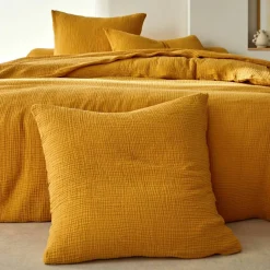 Linge de lit uni en triple gaze de coton