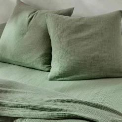 Linge de lit uni en triple gaze de coton