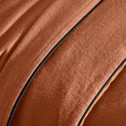 Linge de lit uni flanelle passepoil contrasté, collection 