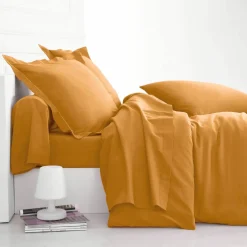Linge de lit uni polyester-coton Colombine