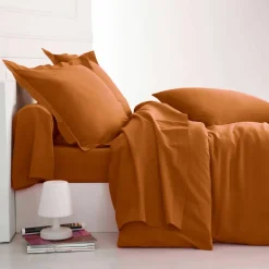 Linge de lit uni polyester-coton Colombine
