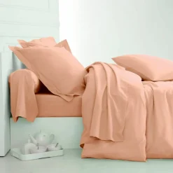 Linge de lit uni polyester-coton Colombine
