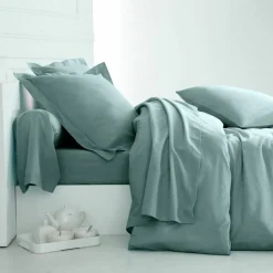Linge de lit uni polyester-coton Colombine