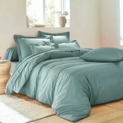 Linge de lit uni polyester-coton Colombine